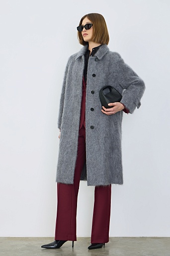 Кожаная сумка на цепочке, черная