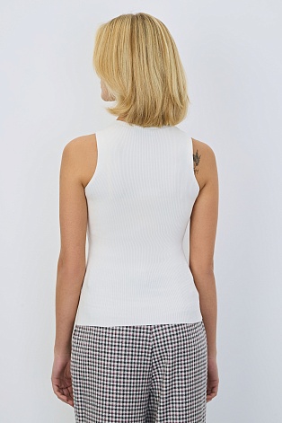 Топ в рубчик на широких бретелях, белый