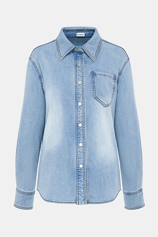 Джинсовая рубашка из тенселя, голубая