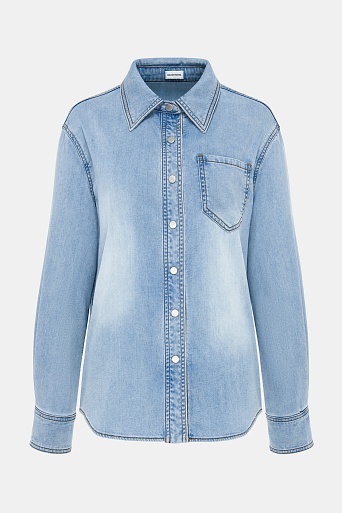 Джинсовая рубашка из тенселя, голубая