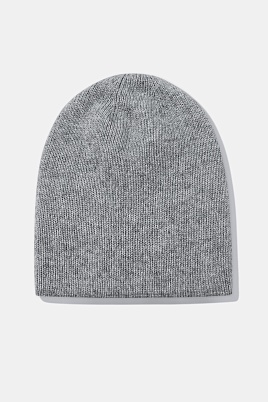Шапка бини с ангорой, серая