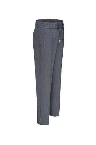 Зауженные брюки на кулиске, цвет серый