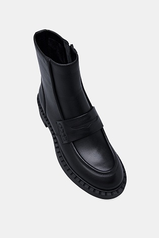 Кожаные ботильоны, черные