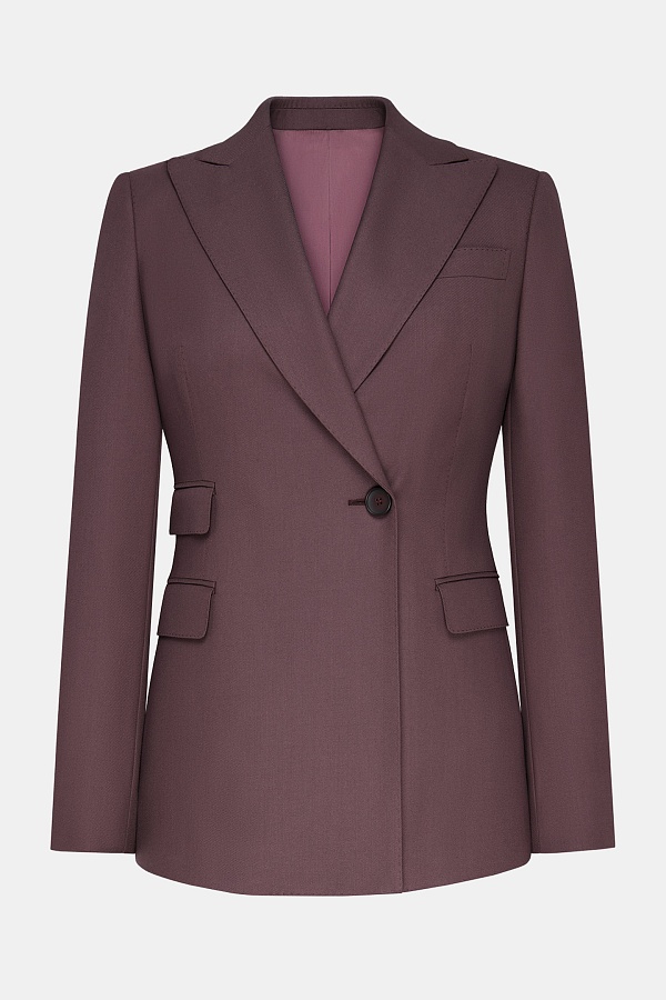 Костюмный пиджак из шерсти, красно-коричневый