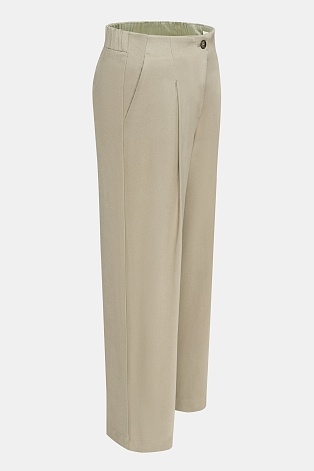 Прямые брюки со стрелками, цвет серо-бежевый