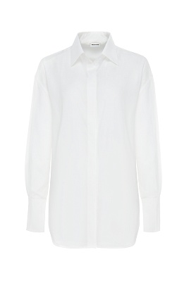 Свободная рубашка из лиоцелла, молочная