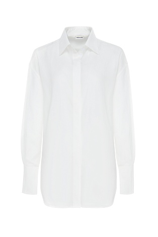 Свободная рубашка из лиоцелла, молочная