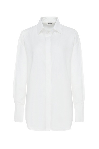 Свободная рубашка из лиоцелла, молочная