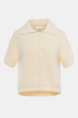 Кардиган с коротким рукавом, сливочный