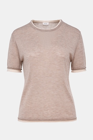 Двойной трикотажный топ, бежево-молочный