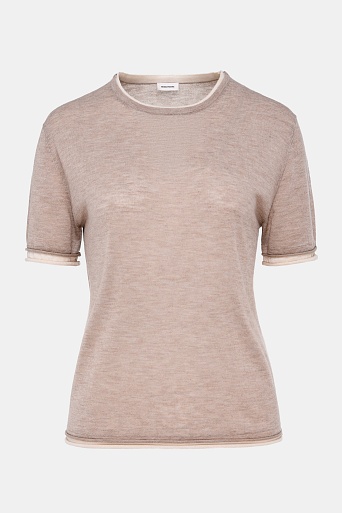 Двойной трикотажный топ, бежево-молочный