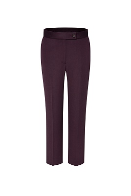 Костюмные зауженные брюки из шерсти, винные