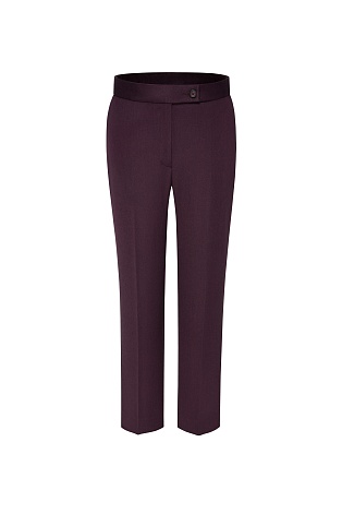Костюмные зауженные брюки из шерсти, винные