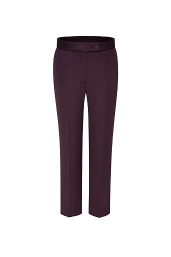 Костюмные зауженные брюки из шерсти, винные