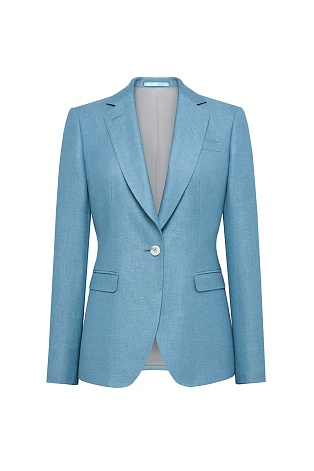 Однотонный пиджак голубого цвета ZEA