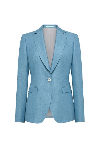Однотонный пиджак голубого цвета ZEA