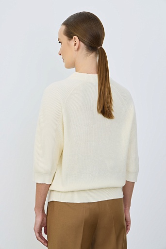 Свободный джемпер с рукавом 3/4, кремовый