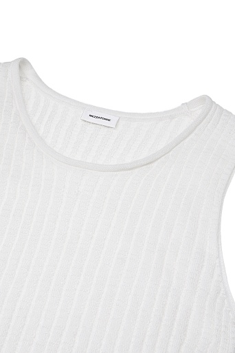 Топ без рукавов с рваным эффектом, белый 