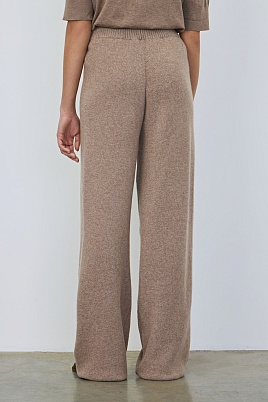 Свободные трикотажные брюки с кашемиром, светло-коричневые