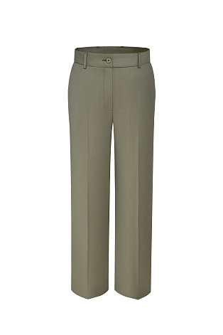 Прямые брюки со стрелками, цвет оливковый MARIA