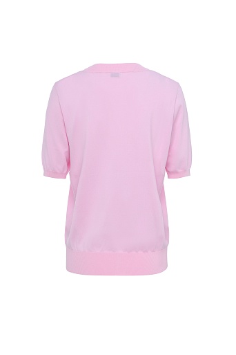 Трикотажная футболка из тенселя, нежно-розовая