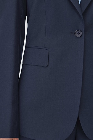 Костюмный жакет на одной пуговице, темно-синий KARLA