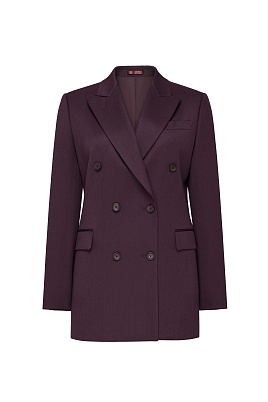 Двубортный жакет из шерсти, винный