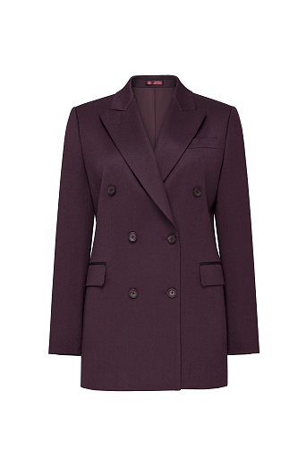 Двубортный жакет из шерсти, винный
