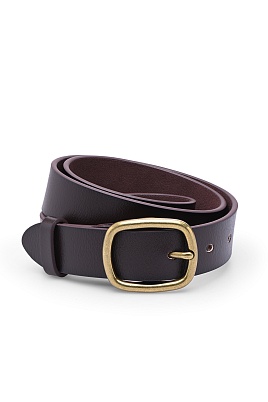 Кожаный ремень с круглой пряжкой