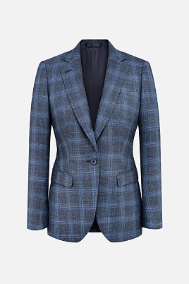 Синий жакет в крупную клетку SMOKING (NEW LAPEL)
