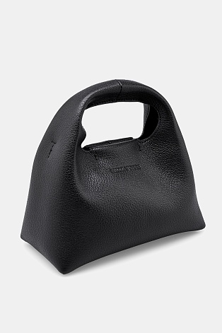 Кожаная сумка на цепочке, черная