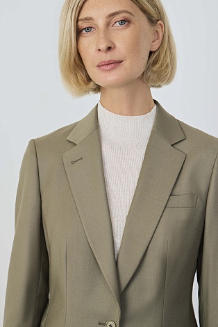 Пиджак на одной пуговице, цвет оливковый ZEA