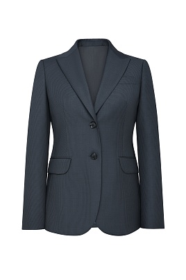 Костюмный жакет из шерсти в мелкую клетку, темно-серый AGATHA