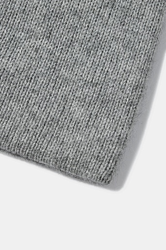 Шапка бини с ангорой, серая