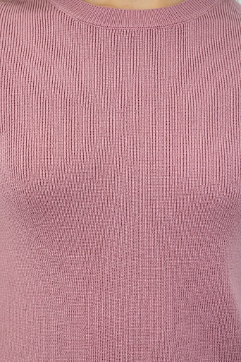 Джемпер с коротким рукавом с кашемиром, ягодный