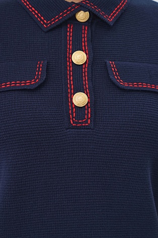 Футболка-поло с контрастной отделкой