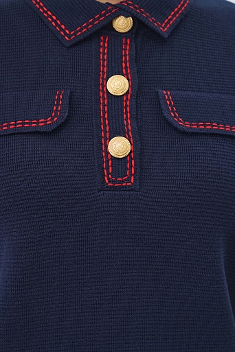 Футболка-поло с контрастной отделкой