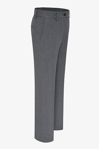 Прямые брюки со стрелками, серый меланж