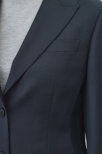 Костюмный жакет из шерсти в мелкую клетку, темно-серый AGATHA