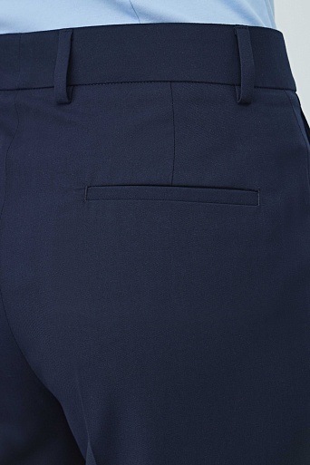 Свободные костюмные брюки с защипами, темно-синие MARIA