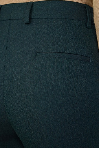 Костюмные брюки со стрелками, сине-зеленые