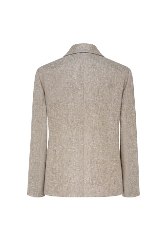 Куртка-жакет изо льна, бежево-коричневый меланж