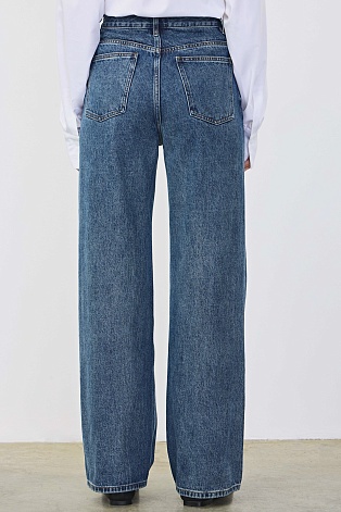 Прямые джинсы, темно-голубые