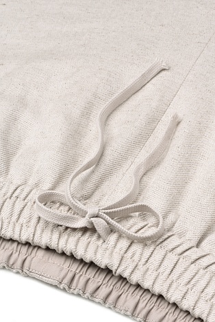 Трикотажные брюки на резинке, кремовые