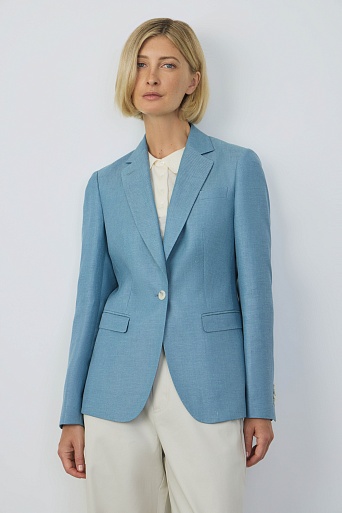 Однотонный пиджак голубого цвета ZEA