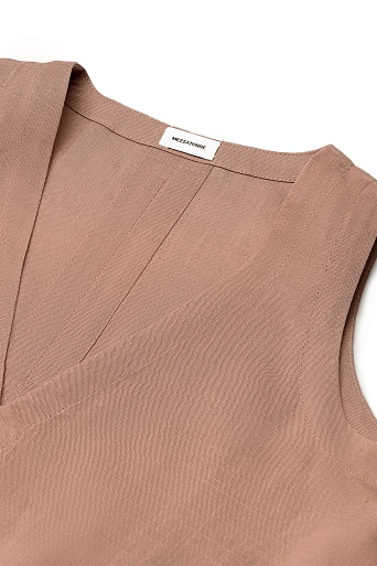 Платье-сарафан А-силуэта изо льна и тенселя, цвет какао