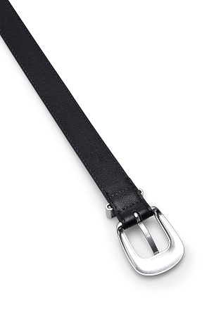 Кожанный однотонный ремень, черный