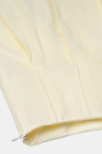 Длинная юбка в складку из тенселя и льна, сливочная