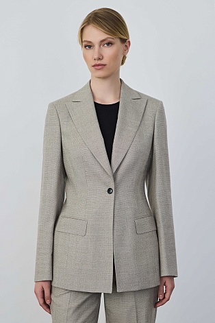 Удлиненный жакет на одной пуговице, серо-бежевый FLORENCE