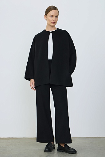 Кашемировые брюки свободного кроя, черные